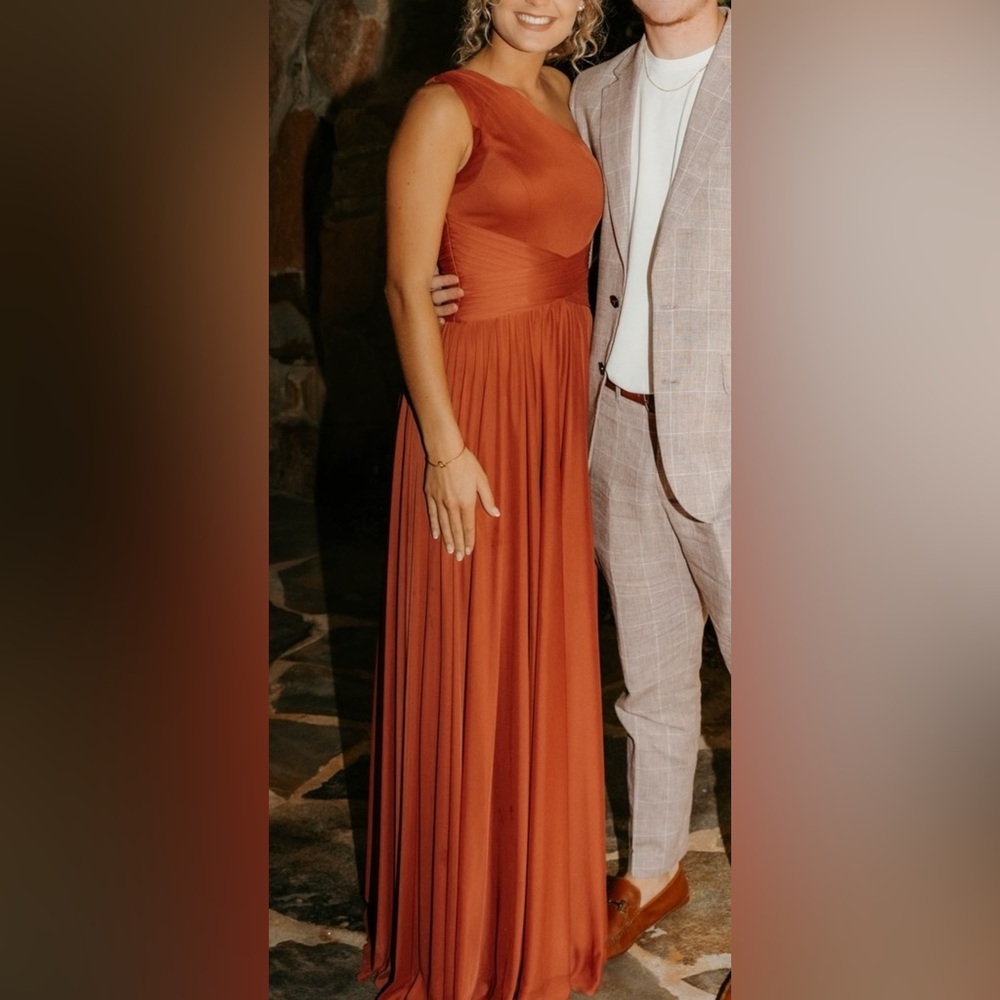 Chic Rust Orange Evening Gown